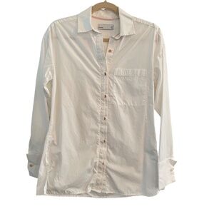 GRANA Poplin Cotton Oversized White Shirt XXS